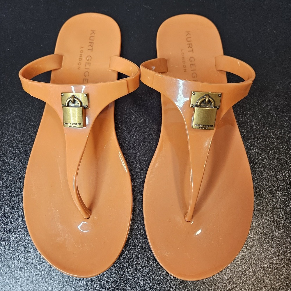 Kurt Geiger London Brixton Jelly Sandals Orange Size 37